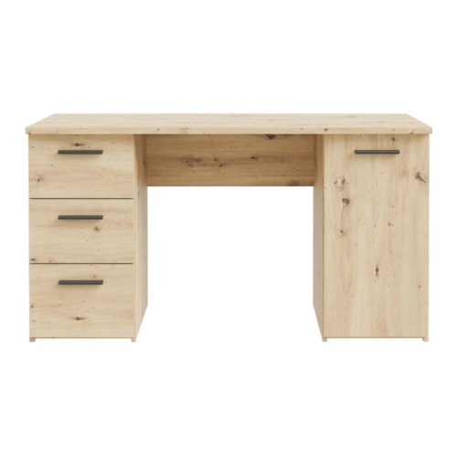 Biurko 140x60 cm z 3 szufladami i szafką Dąb Artisan